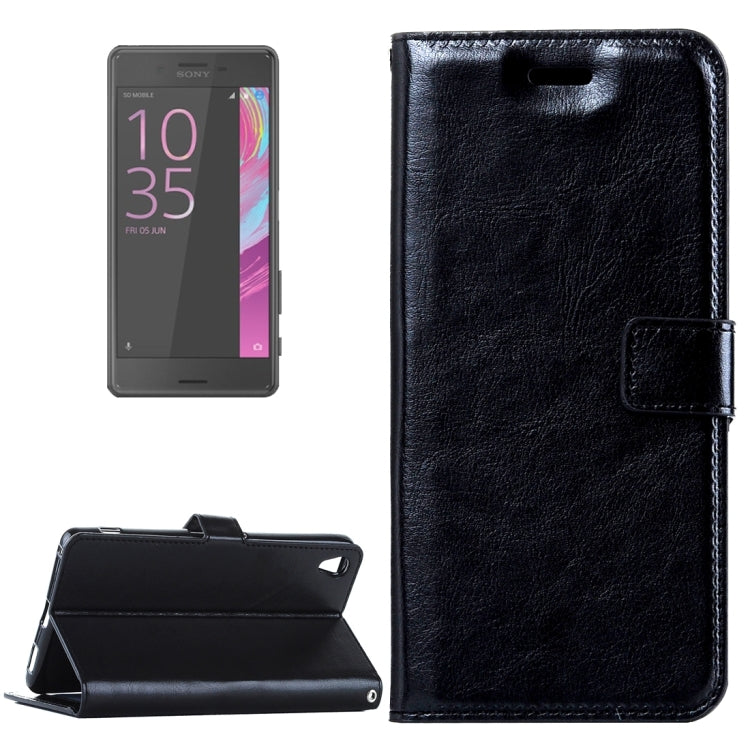 For Sony Xperia XA Crazy Horse Texture Horizontal Flip Leather Case with Magnetic Buckle & Holder & Card Slots & Wallet & Photo Frame