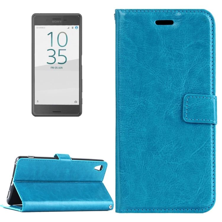 For Sony Xperia X Performance Crazy Horse Texture Horizontal Flip Leather Case with Magnetic Buckle & Holder & Card Slots & Wallet & Photo Frame