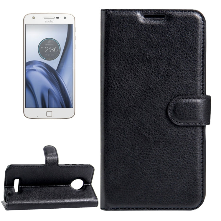 For Motorola Moto Z Play Litchi Texture Horizontal Flip Leather Case with Magnetic Buckle & Holder & Card Slots & Wallet