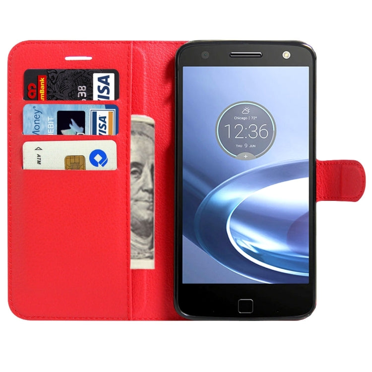 For Motorola Moto Z Play Litchi Texture Horizontal Flip Leather Case with Magnetic Buckle & Holder & Card Slots & Wallet