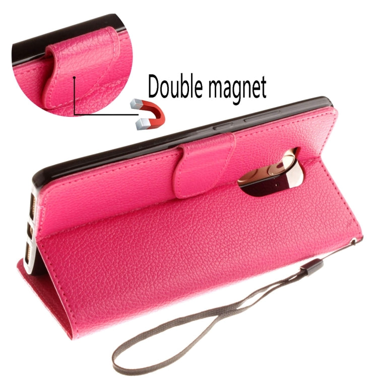 For Huawei Mate 8 Litchi Texture Horizontal Flip Leather Case with Magnetic Buckle & Holder & Card Slots & Wallet & Photo Frame & Lanyard