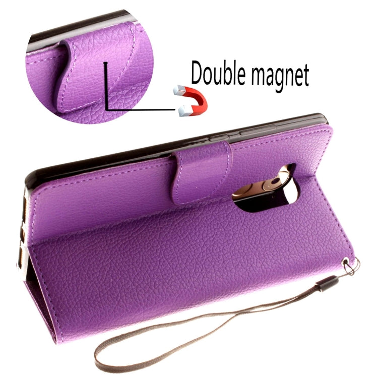 For Huawei Mate 8 Litchi Texture Horizontal Flip Leather Case with Magnetic Buckle & Holder & Card Slots & Wallet & Photo Frame & Lanyard