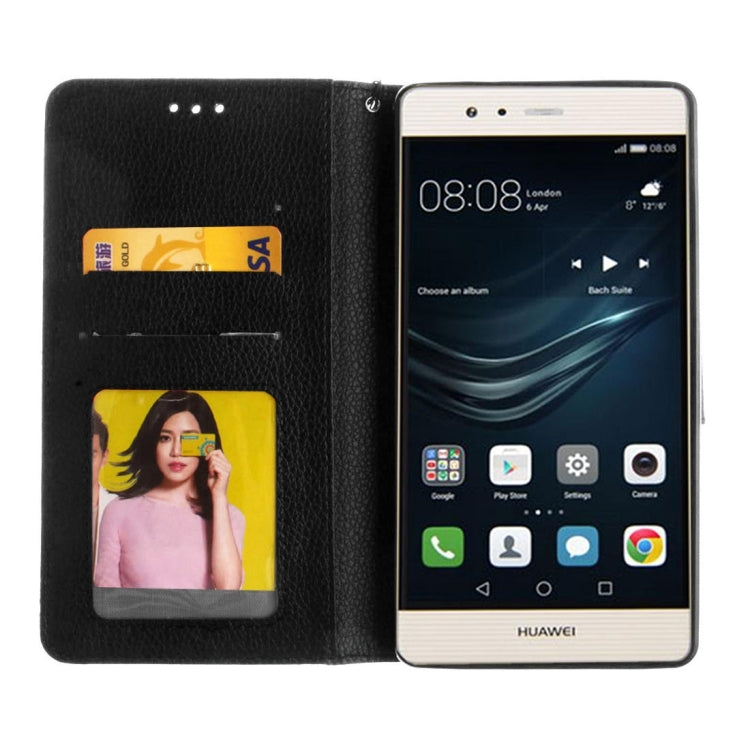 For Huawei P9 Litchi Texture Horizontal Flip Leather Case with Magnetic Buckle & Holder & Card Slots & Wallet & Photo Frame & Lanyard