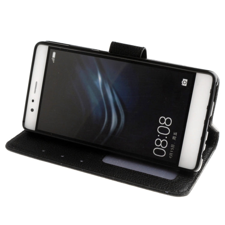 For Huawei P9 Litchi Texture Horizontal Flip Leather Case with Magnetic Buckle & Holder & Card Slots & Wallet & Photo Frame & Lanyard