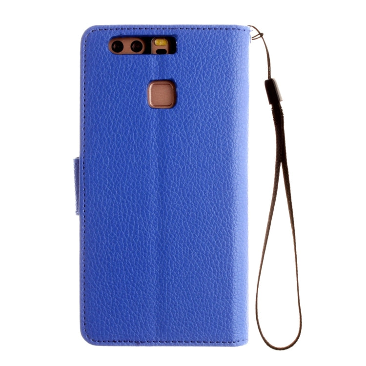 For Huawei P9 Litchi Texture Horizontal Flip Leather Case with Magnetic Buckle & Holder & Card Slots & Wallet & Photo Frame & Lanyard