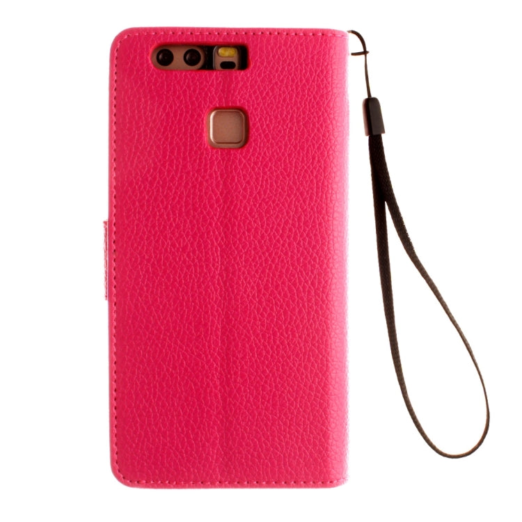 For Huawei P9 Litchi Texture Horizontal Flip Leather Case with Magnetic Buckle & Holder & Card Slots & Wallet & Photo Frame & Lanyard