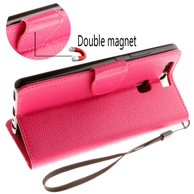 For Huawei P9 Litchi Texture Horizontal Flip Leather Case with Magnetic Buckle & Holder & Card Slots & Wallet & Photo Frame & Lanyard