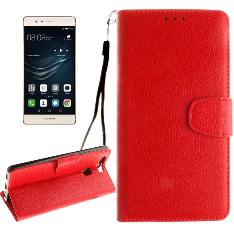 For Huawei P9 Litchi Texture Horizontal Flip Leather Case with Magnetic Buckle & Holder & Card Slots & Wallet & Photo Frame & Lanyard