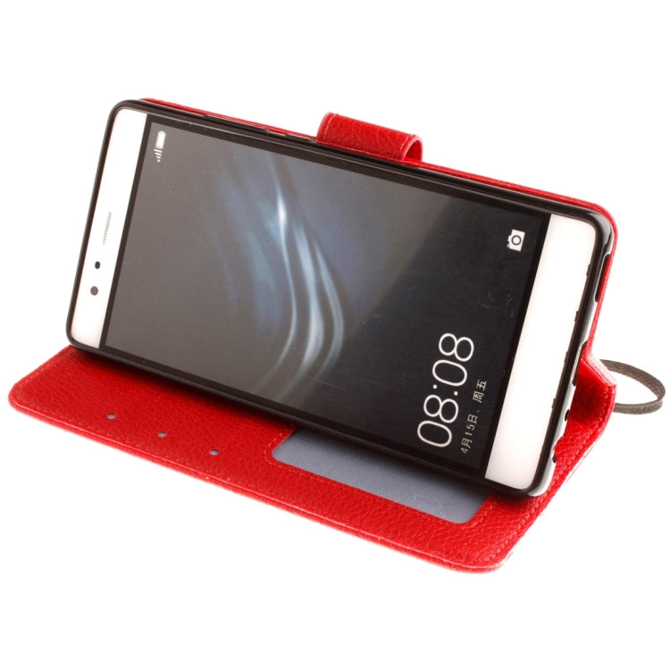 For Huawei P9 Litchi Texture Horizontal Flip Leather Case with Magnetic Buckle & Holder & Card Slots & Wallet & Photo Frame & Lanyard