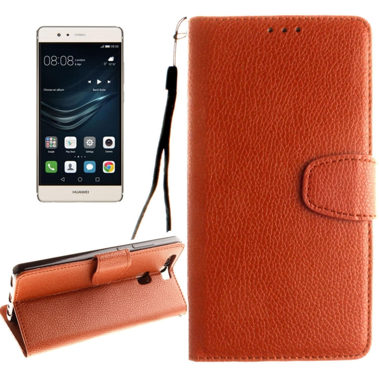 For Huawei P9 Litchi Texture Horizontal Flip Leather Case with Magnetic Buckle & Holder & Card Slots & Wallet & Photo Frame & Lanyard
