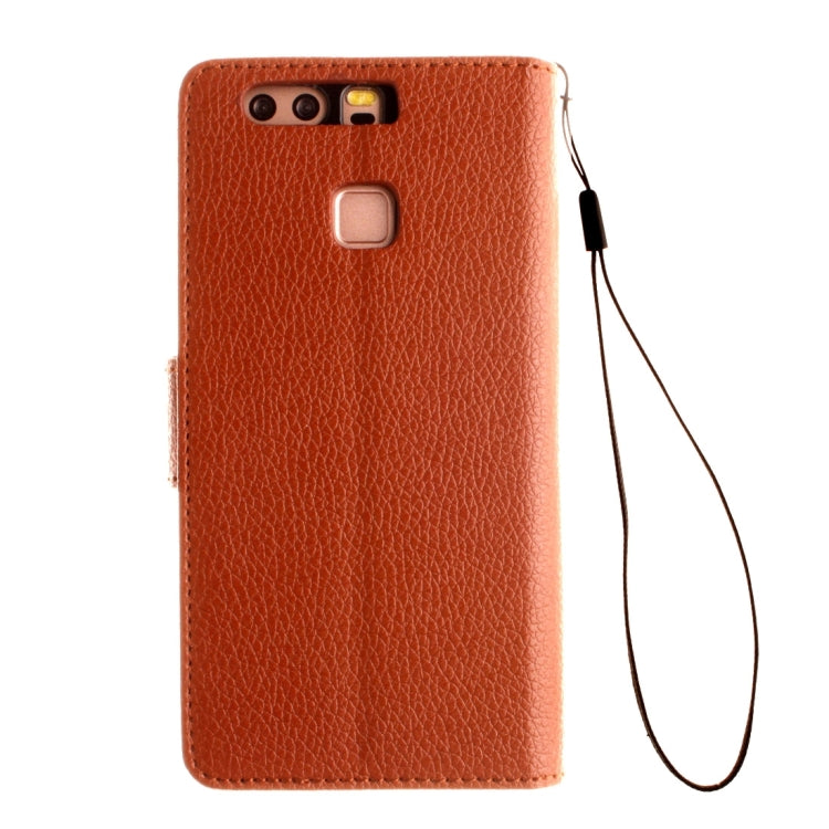 For Huawei P9 Litchi Texture Horizontal Flip Leather Case with Magnetic Buckle & Holder & Card Slots & Wallet & Photo Frame & Lanyard