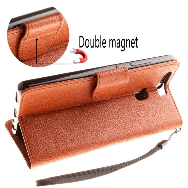 For Huawei P9 Litchi Texture Horizontal Flip Leather Case with Magnetic Buckle & Holder & Card Slots & Wallet & Photo Frame & Lanyard
