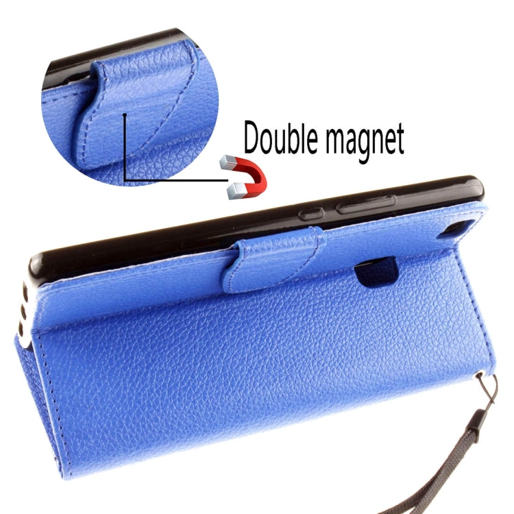 For Huawei P9 Lite Litchi Texture Horizontal Flip Leather Case with Magnetic Buckle & Holder & Card Slots & Wallet & Photo Frame & Lanyard