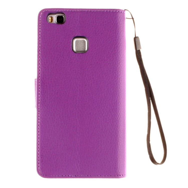 For Huawei P9 Lite Litchi Texture Horizontal Flip Leather Case with Magnetic Buckle & Holder & Card Slots & Wallet & Photo Frame & Lanyard