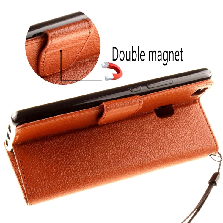 For Huawei P9 Lite Litchi Texture Horizontal Flip Leather Case with Magnetic Buckle & Holder & Card Slots & Wallet & Photo Frame & Lanyard