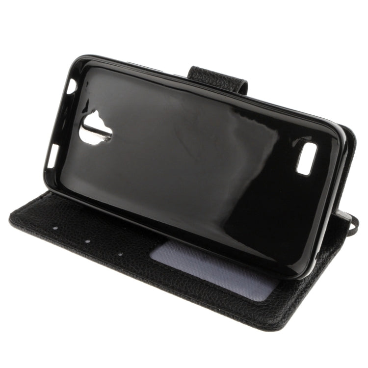 For Huawei Y5 / Y560 Litchi Texture Horizontal Flip Leather Case with Magnetic Buckle & Holder & Card Slots & Wallet & Photo Frame & Lanyard