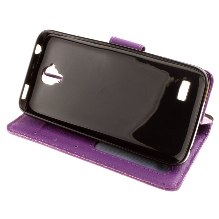 For Huawei Y5 / Y560 Litchi Texture Horizontal Flip Leather Case with Magnetic Buckle & Holder & Card Slots & Wallet & Photo Frame & Lanyard