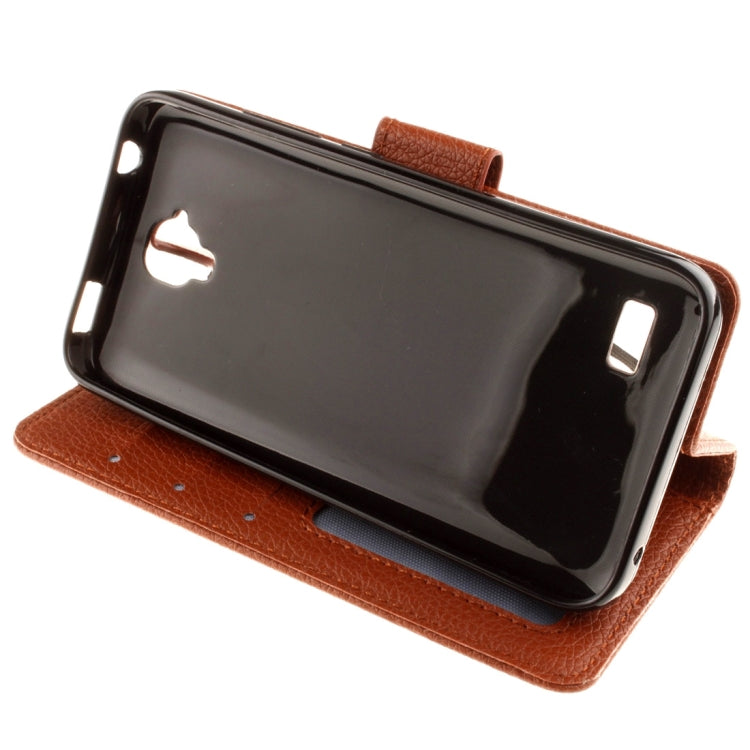 For Huawei Y5 / Y560 Litchi Texture Horizontal Flip Leather Case with Magnetic Buckle & Holder & Card Slots & Wallet & Photo Frame & Lanyard