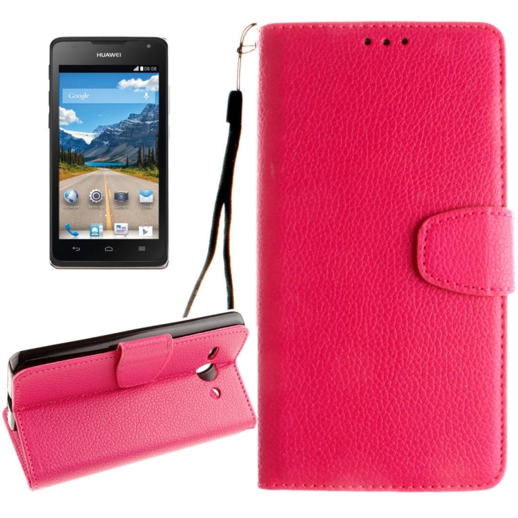For Huawei Ascend Y530 Litchi Texture Horizontal Flip Leather Case with Magnetic Buckle & Holder & Card Slots & Wallet & Photo Frame & Lanyard