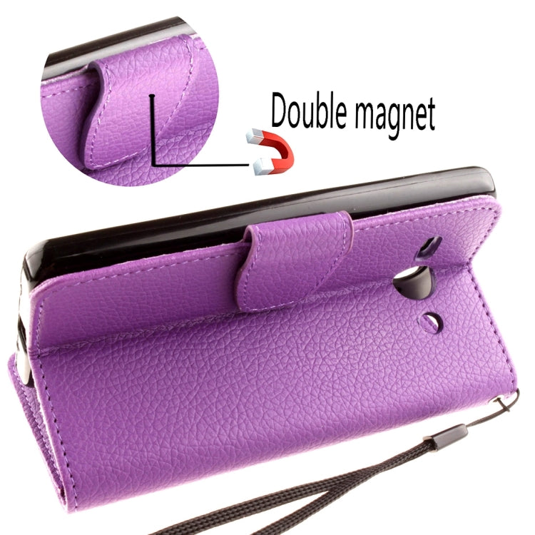 For Huawei Ascend Y530 Litchi Texture Horizontal Flip Leather Case with Magnetic Buckle & Holder & Card Slots & Wallet & Photo Frame & Lanyard