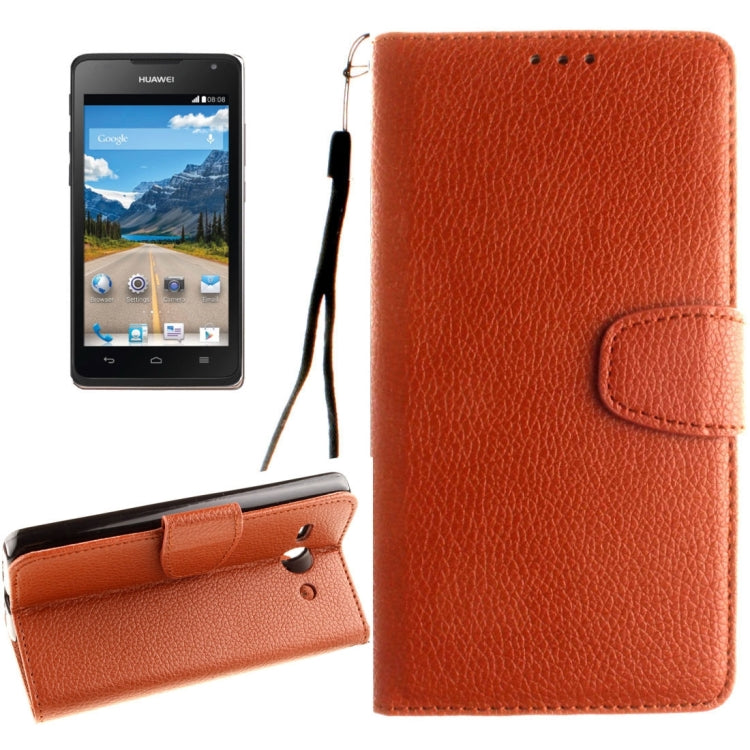For Huawei Ascend Y530 Litchi Texture Horizontal Flip Leather Case with Magnetic Buckle & Holder & Card Slots & Wallet & Photo Frame & Lanyard
