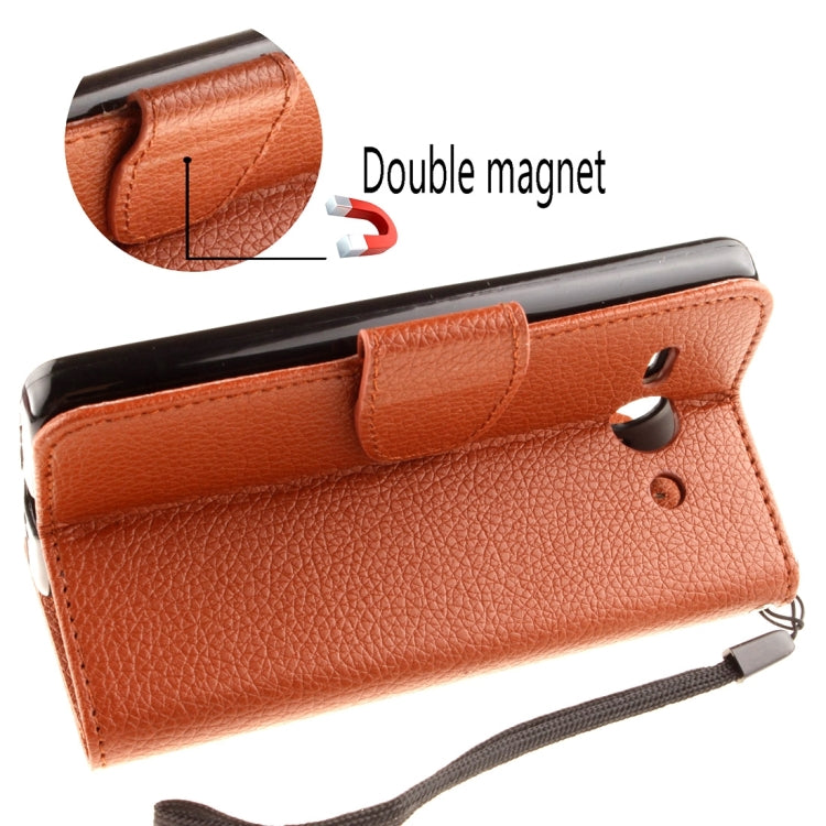 For Huawei Ascend Y530 Litchi Texture Horizontal Flip Leather Case with Magnetic Buckle & Holder & Card Slots & Wallet & Photo Frame & Lanyard