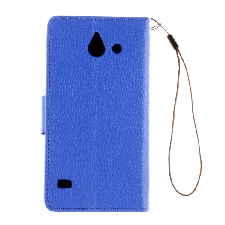 For Huawei Ascend Y550 Litchi Texture Horizontal Flip Leather Case with Magnetic Buckle & Holder & Card Slots & Wallet & Photo Frame & Lanyard