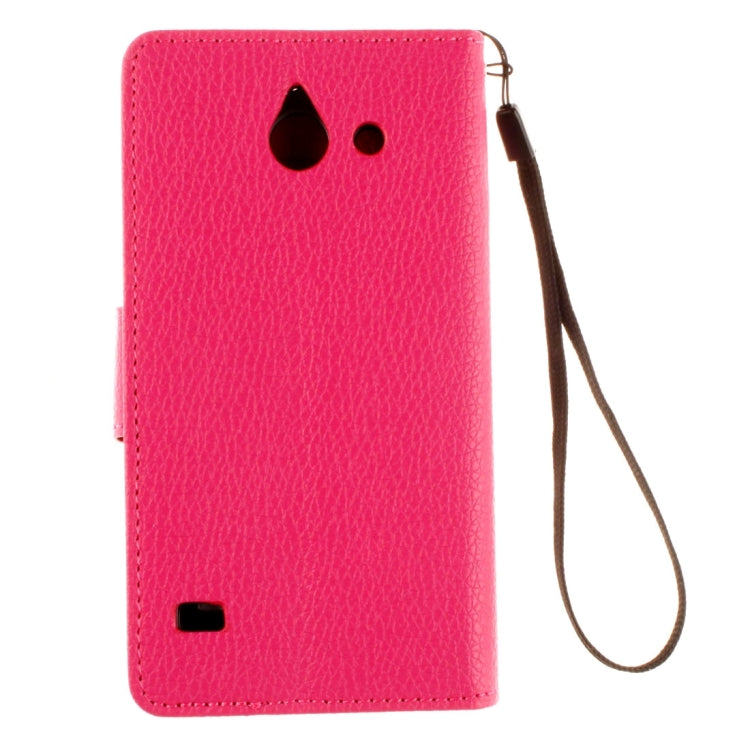 For Huawei Ascend Y550 Litchi Texture Horizontal Flip Leather Case with Magnetic Buckle & Holder & Card Slots & Wallet & Photo Frame & Lanyard