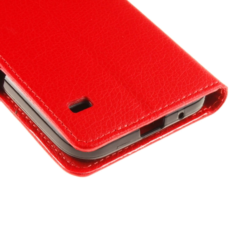 For Huawei Ascend Y550 Litchi Texture Horizontal Flip Leather Case with Magnetic Buckle & Holder & Card Slots & Wallet & Photo Frame & Lanyard