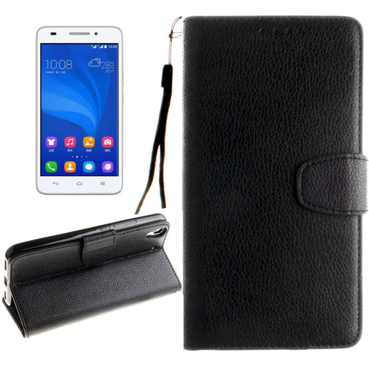 For Huawei Honor 4A & Y6 Litchi Texture Horizontal Flip Leather Case with Magnetic Buckle & Holder & Card Slots & Wallet & Photo Frame & Lanyard