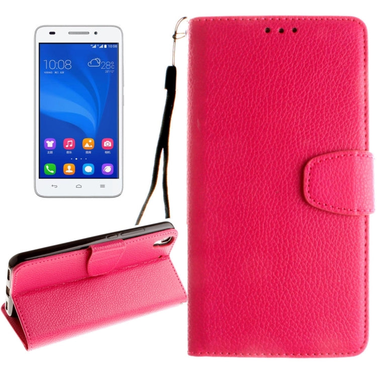 For Huawei Honor 4A & Y6 Litchi Texture Horizontal Flip Leather Case with Magnetic Buckle & Holder & Card Slots & Wallet & Photo Frame & Lanyard
