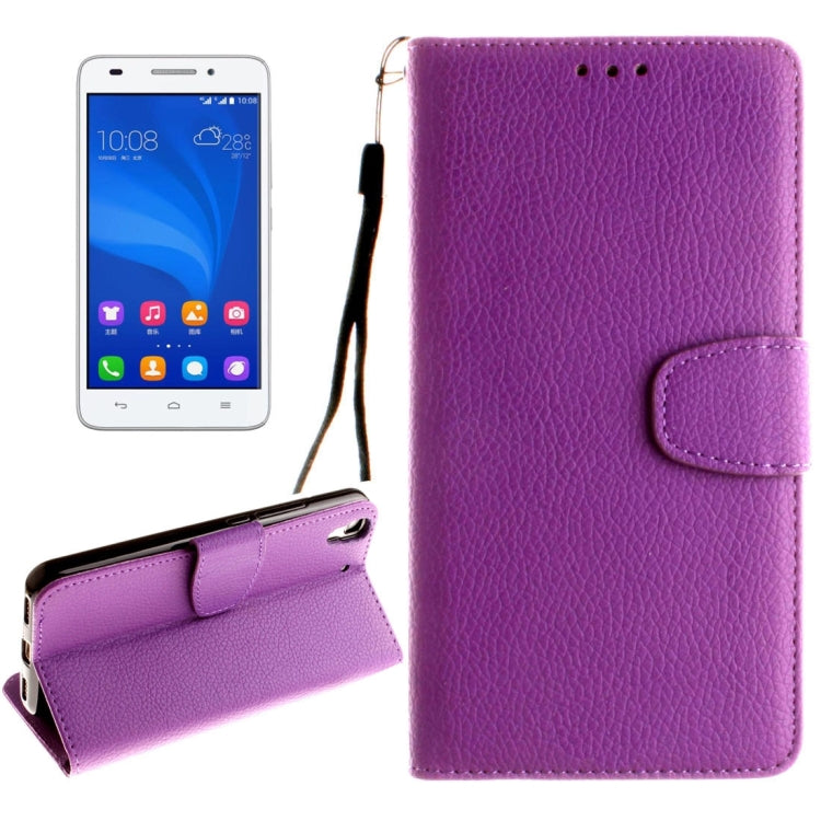 For Huawei Honor 4A & Y6 Litchi Texture Horizontal Flip Leather Case with Magnetic Buckle & Holder & Card Slots & Wallet & Photo Frame & Lanyard