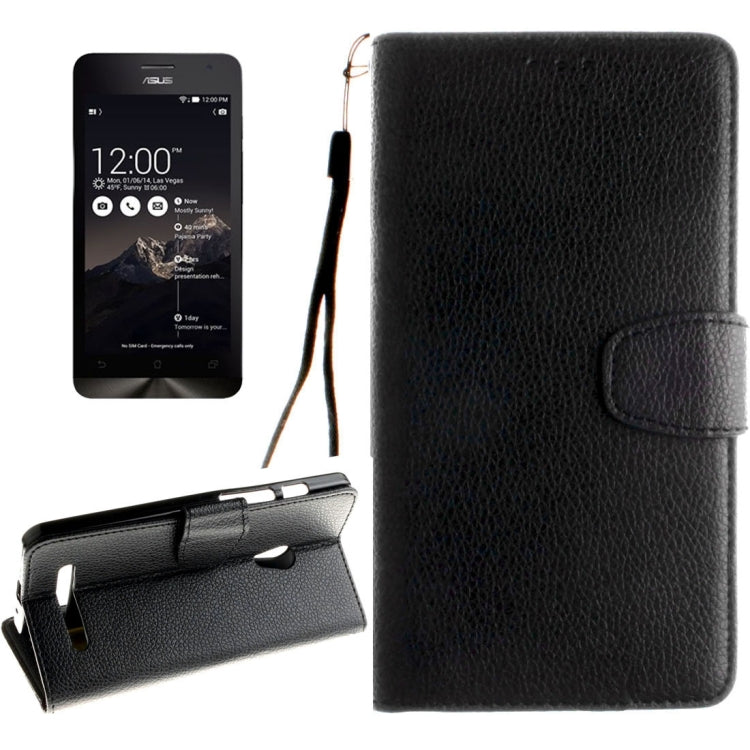 For ASUS ZenFone 5 Litchi Texture Horizontal Flip Leather Case with Magnetic Buckle & Holder & Card Slots & Wallet & Photo Frame & Lanyard