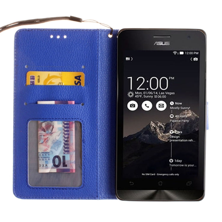 For ASUS ZenFone 5 Litchi Texture Horizontal Flip Leather Case with Magnetic Buckle & Holder & Card Slots & Wallet & Photo Frame & Lanyard