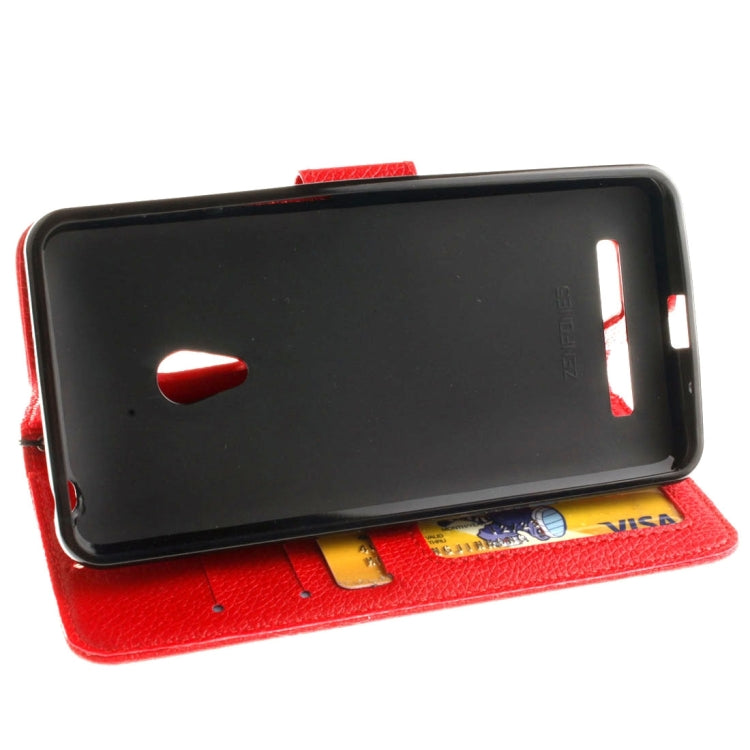 For ASUS ZenFone 5 Litchi Texture Horizontal Flip Leather Case with Magnetic Buckle & Holder & Card Slots & Wallet & Photo Frame & Lanyard