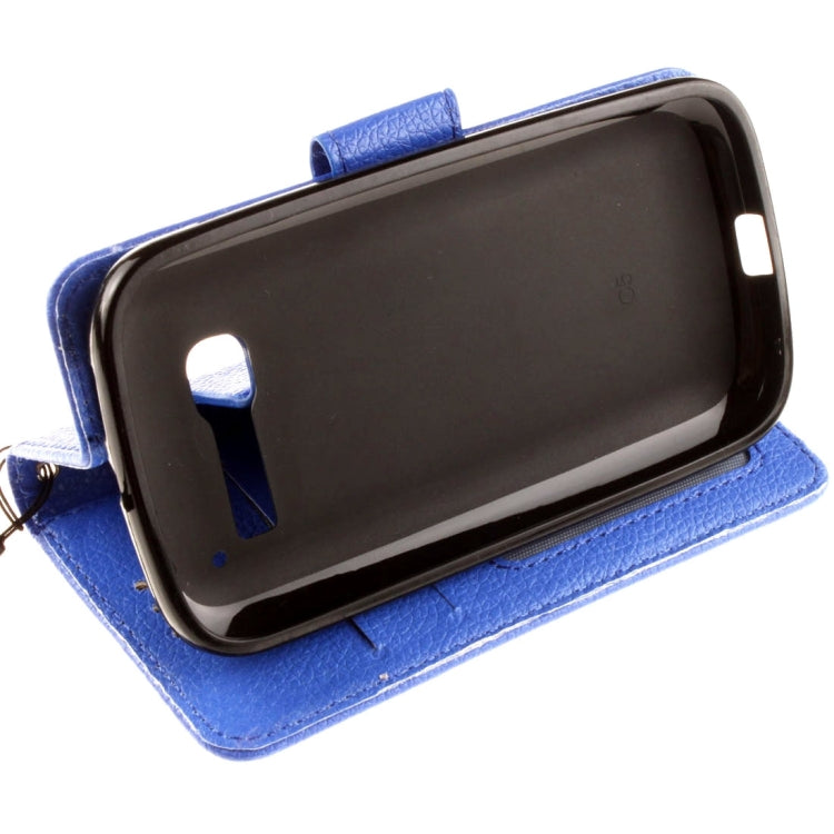 For Alcatel One Touch Pop C5 Litchi Texture Horizontal Flip Leather Case with Magnetic Buckle & Holder & Card Slots & Wallet & Photo Frame & Lanyard