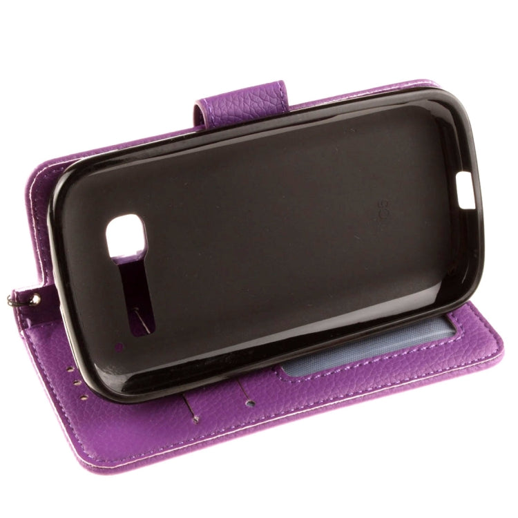 For Alcatel One Touch Pop C5 Litchi Texture Horizontal Flip Leather Case with Magnetic Buckle & Holder & Card Slots & Wallet & Photo Frame & Lanyard