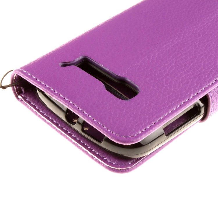 For Alcatel One Touch Pop C5 Litchi Texture Horizontal Flip Leather Case with Magnetic Buckle & Holder & Card Slots & Wallet & Photo Frame & Lanyard