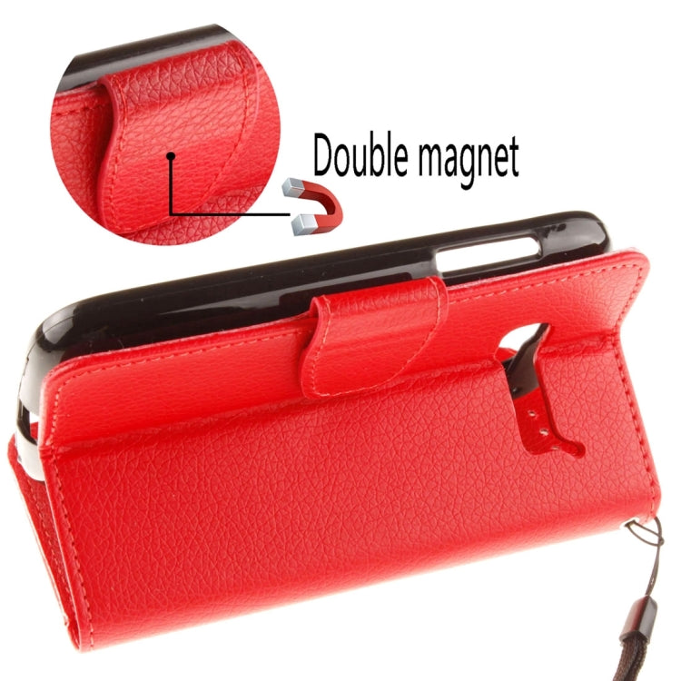 For Alcatel One Touch Pop C5 Litchi Texture Horizontal Flip Leather Case with Magnetic Buckle & Holder & Card Slots & Wallet & Photo Frame & Lanyard