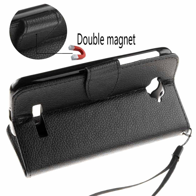 For Alcatel One Touch Pop C7 Litchi Texture Horizontal Flip Leather Case with Magnetic Buckle & Holder & Card Slots & Wallet & Photo Frame & Lanyard