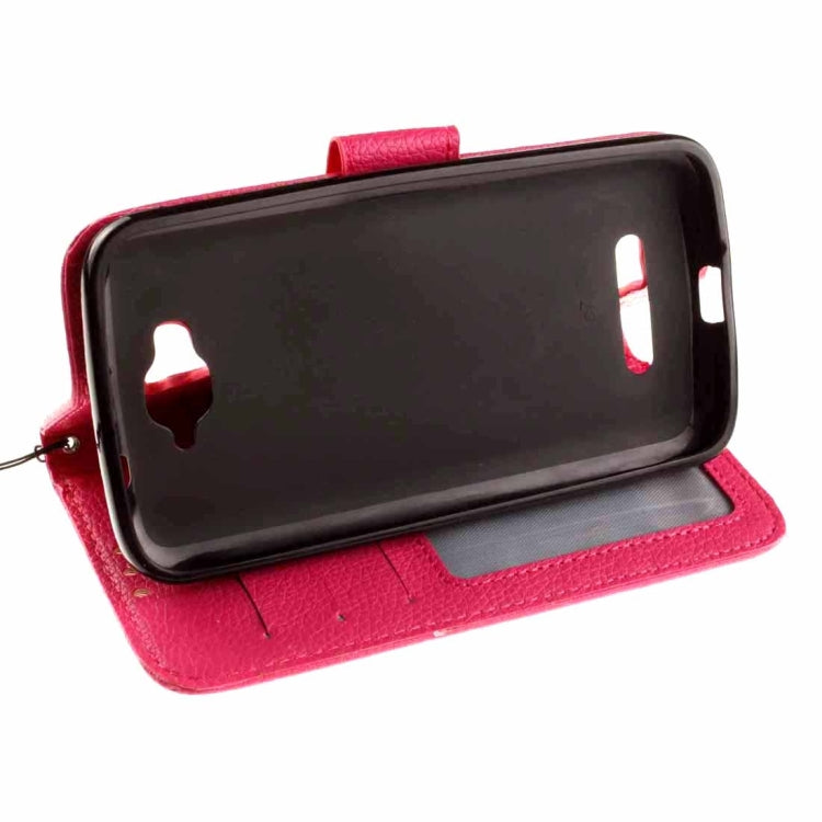 For Alcatel One Touch Pop C7 Litchi Texture Horizontal Flip Leather Case with Magnetic Buckle & Holder & Card Slots & Wallet & Photo Frame & Lanyard