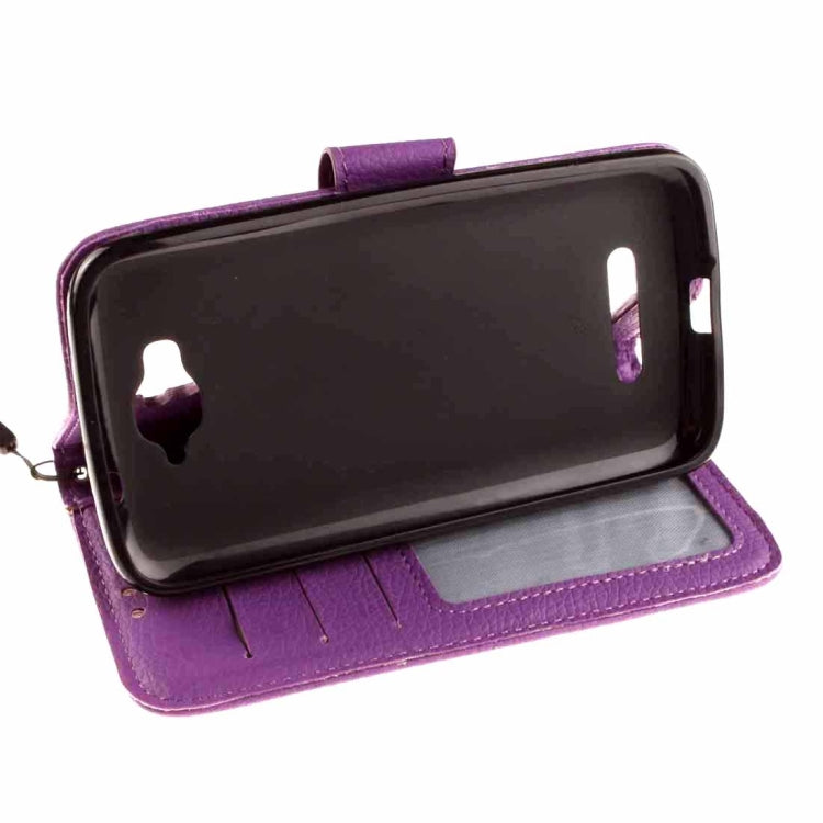 For Alcatel One Touch Pop C7 Litchi Texture Horizontal Flip Leather Case with Magnetic Buckle & Holder & Card Slots & Wallet & Photo Frame & Lanyard