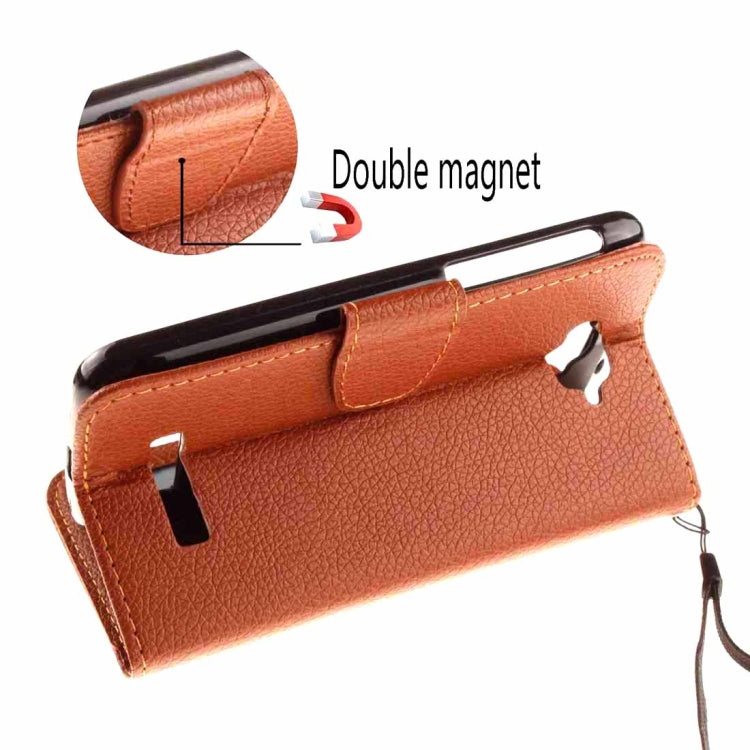 For Alcatel One Touch Pop C7 Litchi Texture Horizontal Flip Leather Case with Magnetic Buckle & Holder & Card Slots & Wallet & Photo Frame & Lanyard