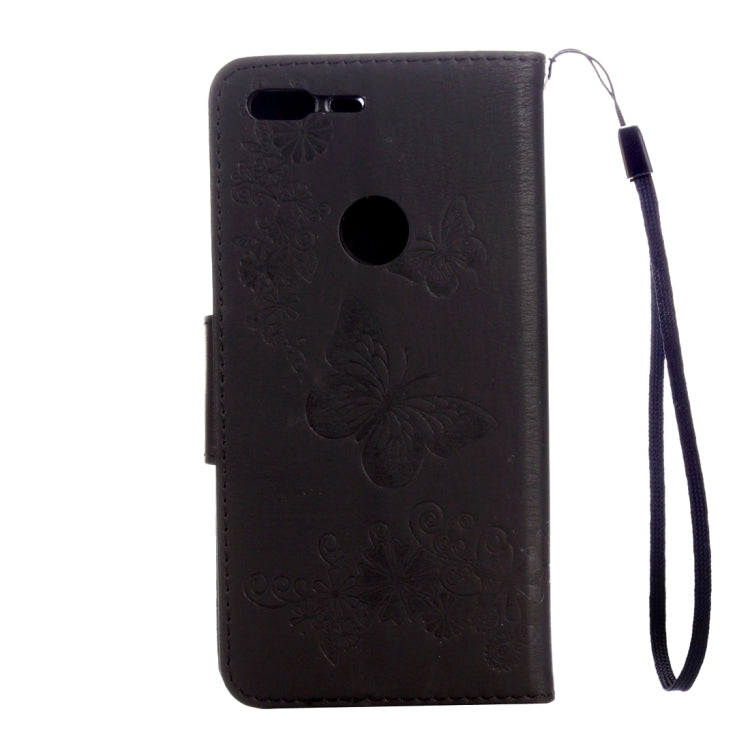 For Google Pixel XL Butterflies Embossing Horizontal Flip Leather Case with Holder & Card Slots & Wallet & Lanyard