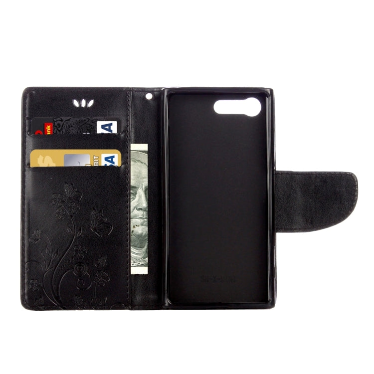 For Sony Xperia X Compact Butterflies Love Flowers Embossing Horizontal Flip Leather Case with Holder & Card Slots & Wallet & Lanyard