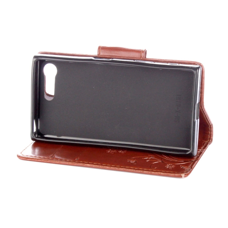 For Sony Xperia X Compact Butterflies Love Flowers Embossing Horizontal Flip Leather Case with Holder & Card Slots & Wallet & Lanyard