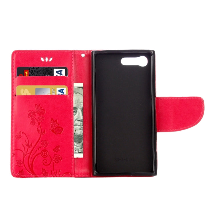 For Sony Xperia X Compact Butterflies Love Flowers Embossing Horizontal Flip Leather Case with Holder & Card Slots & Wallet & Lanyard