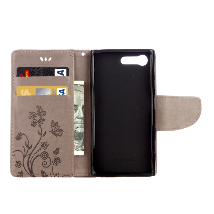 For Sony Xperia X Compact Butterflies Love Flowers Embossing Horizontal Flip Leather Case with Holder & Card Slots & Wallet & Lanyard