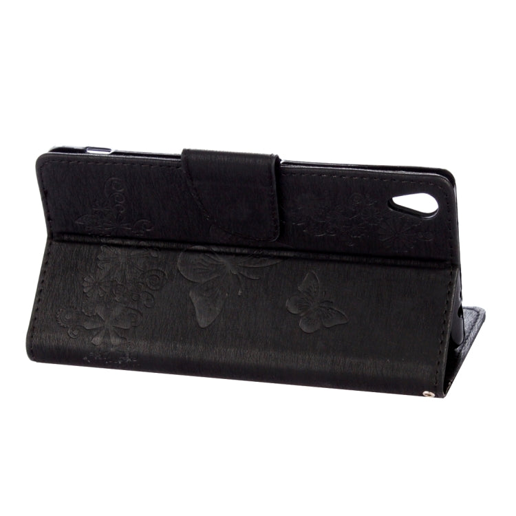 For Sony Xperia XA Ultra Butterflies Embossing Horizontal Flip Leather Case with Holder & Card Slots & Wallet & Lanyard