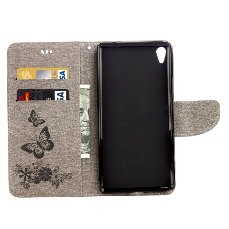 For Sony Xperia XA Ultra Butterflies Embossing Horizontal Flip Leather Case with Holder & Card Slots & Wallet & Lanyard